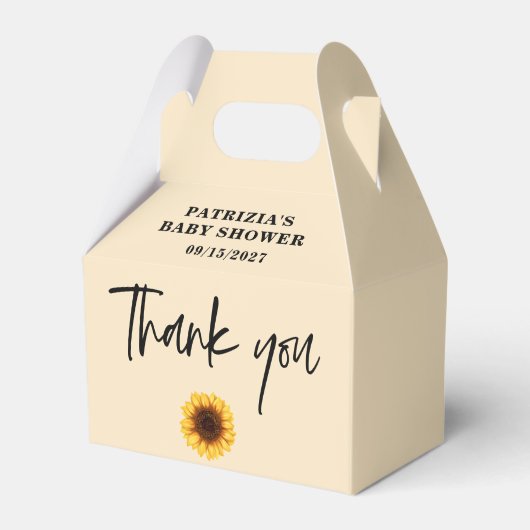Fall Sunflower Baby Dusche Geschenkschachtel (Vorderseite)