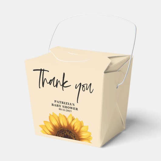 Fall Sunflower Baby Dusche Geschenkschachtel (Vorderseite)