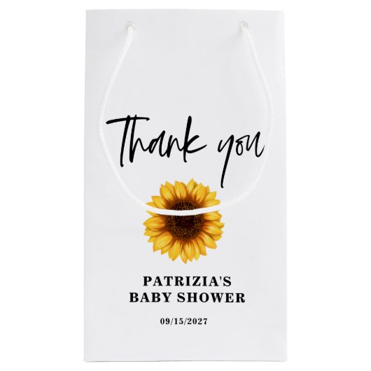 Fall Sunflower Baby Dusche Kleine Geschenktüte (Rückseite)