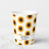 Fall Sunflower Baby Dusche Pappbecher (Rückseite)