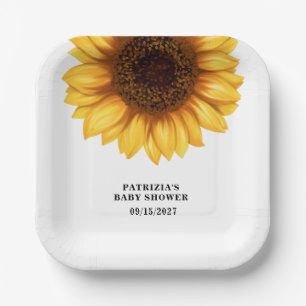 Fall Sunflower Baby Dusche Pappteller