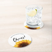 Fall Sunflower Baby Dusche Runder Pappuntersetzer (Vor Ort)