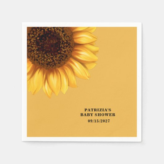 Fall Sunflower Baby Dusche Serviette (Vorderseite)