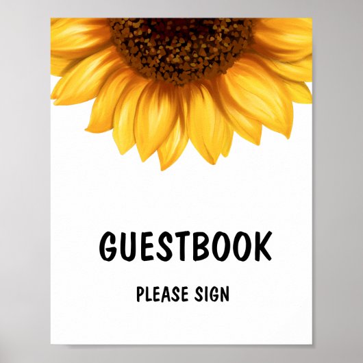 Fall Sunflower Baby Showbook Gästebuch (Vorne)