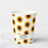 Fall Sunflower Baby Shower Pappbecher (Vorderseite)