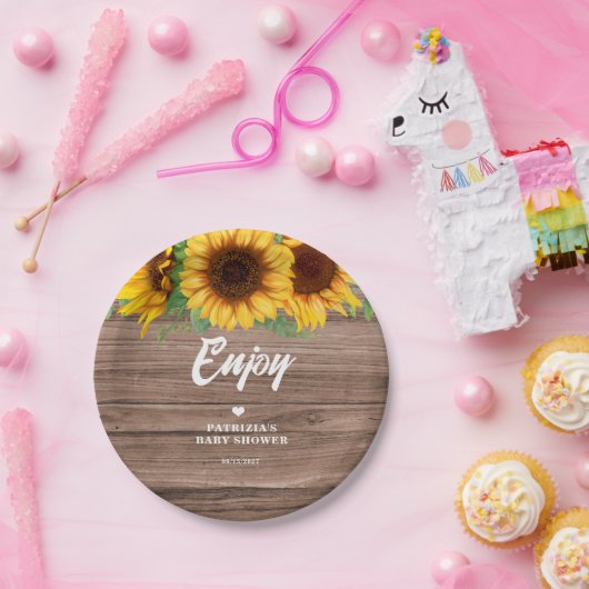 Fall Sunflower | Babydusche Pappteller (Party)