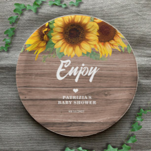 Fall Sunflower   Babydusche Pappteller