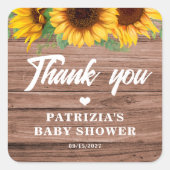 Fall Sunflower | Babydusche Quadratischer Aufkleber (Vorderseite)