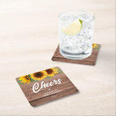 Fall Sunflower | Babydusche Rechteckiger Pappuntersetzer (Vor Ort)