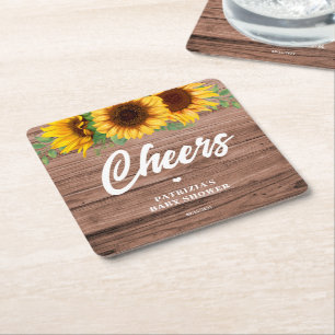 Fall Sunflower   Babydusche Rechteckiger Pappuntersetzer