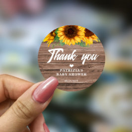 Fall Sunflower | Babydusche Runder Aufkleber