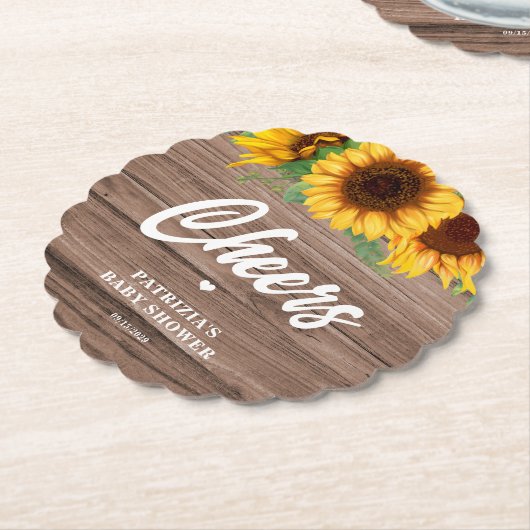 Fall Sunflower | Babydusche Untersetzer (angewinkelt)