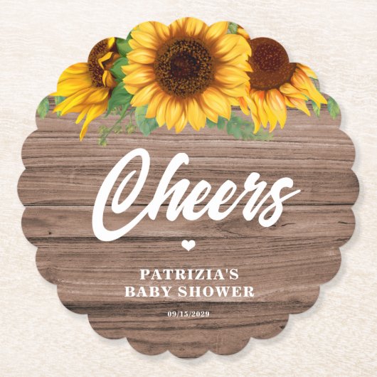 Fall Sunflower | Babydusche Untersetzer (Vorderseite)