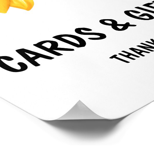 Fall Sunflower Babyduschkarten und Geschenkschild Poster (Ecke)