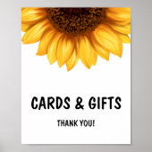 Fall Sunflower Babyduschkarten und Geschenkschild Poster (Vorne)