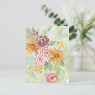 Fall Sunflower Bouquet Postkarte