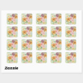 Fall Sunflower Bouquet Quadratischer Aufkleber (Blatt)