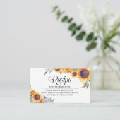 Fall Sunflower Brautparty Rezept Packungskarte Begleitkarte (Stehend Vorderseite)