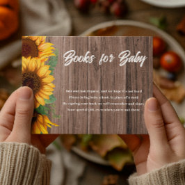 Fall Sunflower | Bücher für Baby | Babydusche Begleitkarte