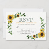 Fall Sunflower Country Barding Hochzeit RSVP Einladung (Vorderseite)