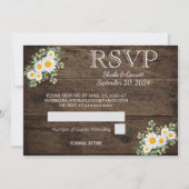 Fall Sunflower Country Barding Hochzeit RSVP Einladung (Vorderseite)