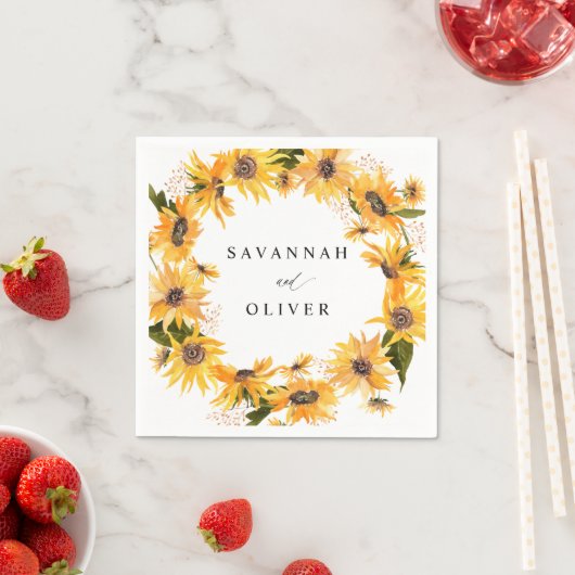 Fall Sunflower Name Napkins Serviette (Beispiel)