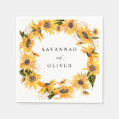 Fall Sunflower Name Napkins Serviette (Vorderseite)