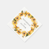 Fall Sunflower Name Napkins Serviette (Ecke)