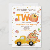 Fall Sunflower Pumpkin Birthday Pumpkin Patch Einladung (Vorderseite)