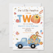Fall Sunflower Pumpkin Birthday Pumpkin Patch Einladung (Vorderseite)