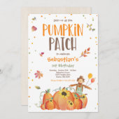 Fall Sunflower Pumpkin Birthday Pumpkin Patch Einladung (Vorne/Hinten)
