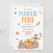 Fall Sunflower Pumpkin Geburtstagskürbis Einladung (Vorderseite)