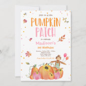 Fall Sunflower Pumpkin Geburtstagskürbis Einladung (Vorderseite)