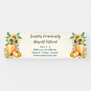 Fall Sunflower Pumpkin Harvest Banner