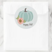 Fall Sunflower Pumpkin Saison Modern Runder Aufkleber (Tasche)
