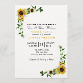 Fall Sunflower Rustic Barn Country Wedding Card Einladung