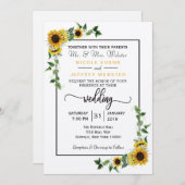 Fall Sunflower Rustic Barn Country Wedding Card Einladung (Vorne/Hinten)