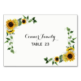 Fall Sunflower Rustic Barn Wedding Table Card Tischnummer