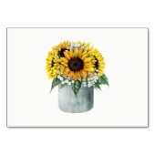 Fall Sunflower Rustic Barn Wedding Table Card Tischnummer (Rückseite)