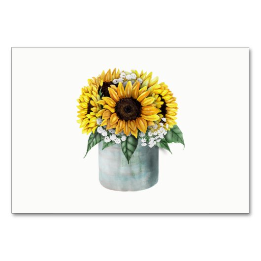 Fall Sunflower Rustic Barn Wedding Table Card Tischnummer (Rückseite)