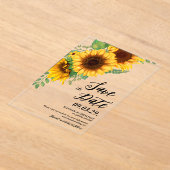 Fall Sunflower Save the Date Acryleinladungen (Ablage )