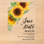 Fall Sunflower Save the Date Acryleinladungen (Vorderseite)