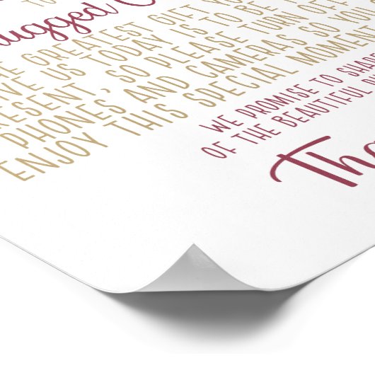 Fall Sunflower Unplugged Wedding Poster (Ecke)