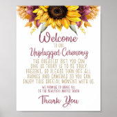 Fall Sunflower Unplugged Wedding Poster (Vorne)