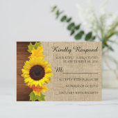 Fall Sunflower Wedding Einladung RSVP Karten (Stehend Vorderseite)
