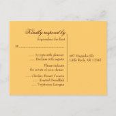 Fall Sunflower Wedding RSVP Einladungspostkarte (Rückseite)