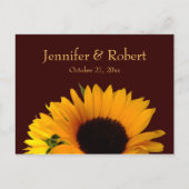 Fall Sunflower Wedding RSVP Einladungspostkarte (Vorderseite)
