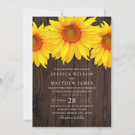 Fall Sunflower Wedding Rustic Country Stall Einladung