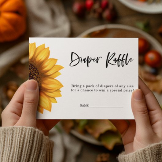 Fall Sunflower | Windeln | Kinderdusche Begleitkarte