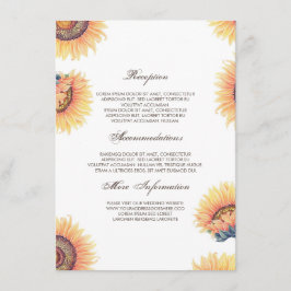 Fall Sunflowers Wedding Information Guest Card Begleitkarte
